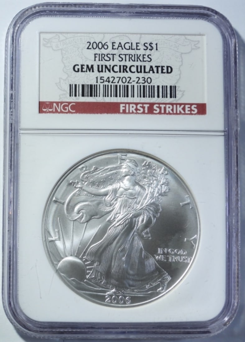 2006 AMERICAN SILVER EAGLE NGC GEM UNC (1 of 4)