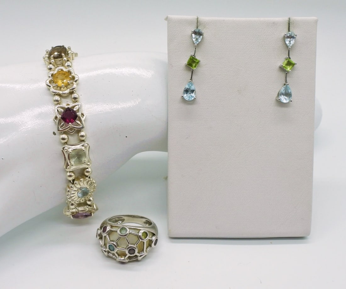 COLORFUL GEMSTONE STERLING SET (1 of 4)
