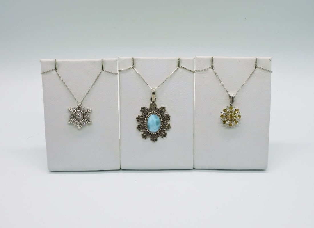 3 NECKLACES 925-LARIMAR & GEMSTONE (1 of 4)