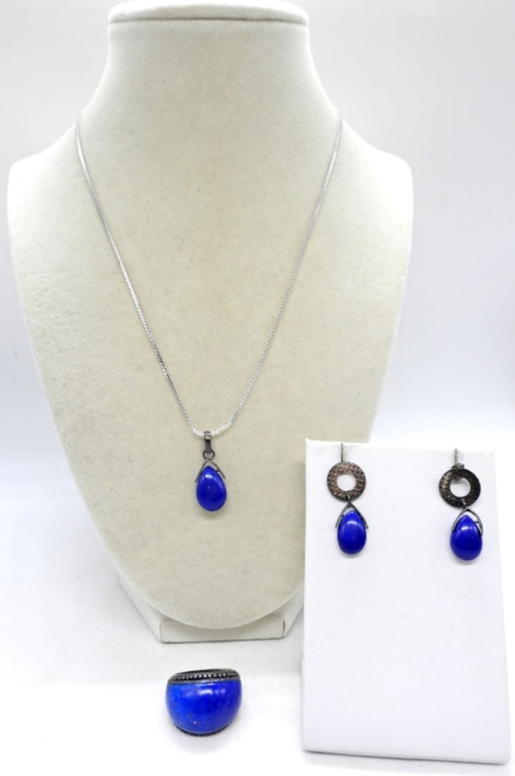 STERLING SET WITH LAPIS LAZULI (1 of 5)