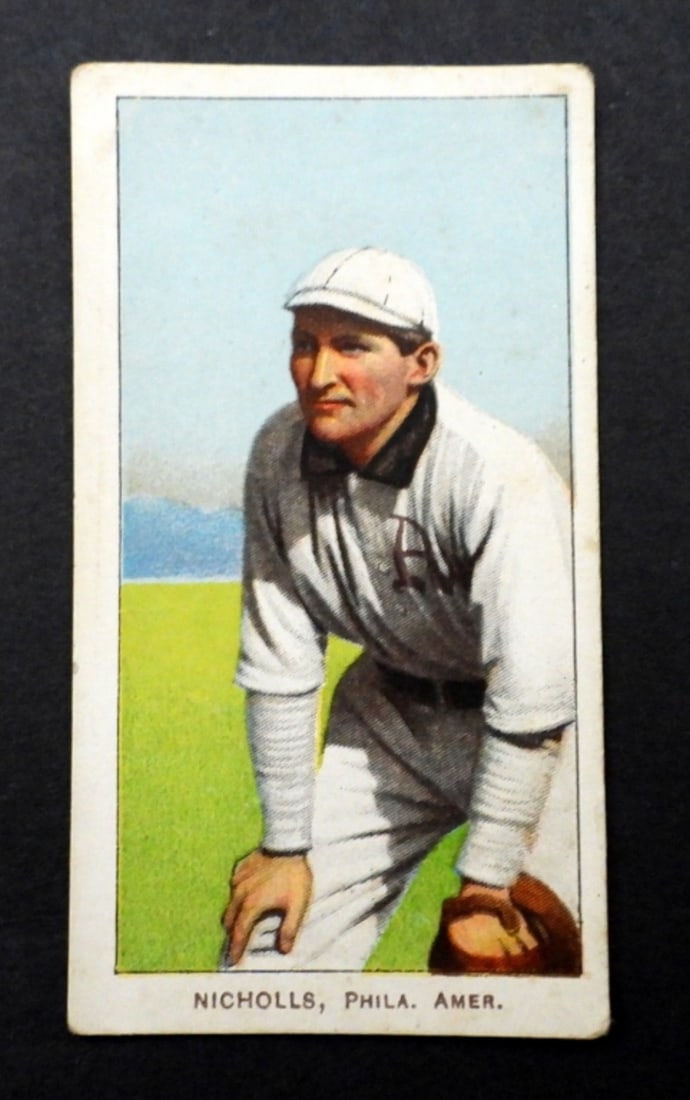 1909-11 T206 SIMON NICHOLLS HANDS KNEE: EX+