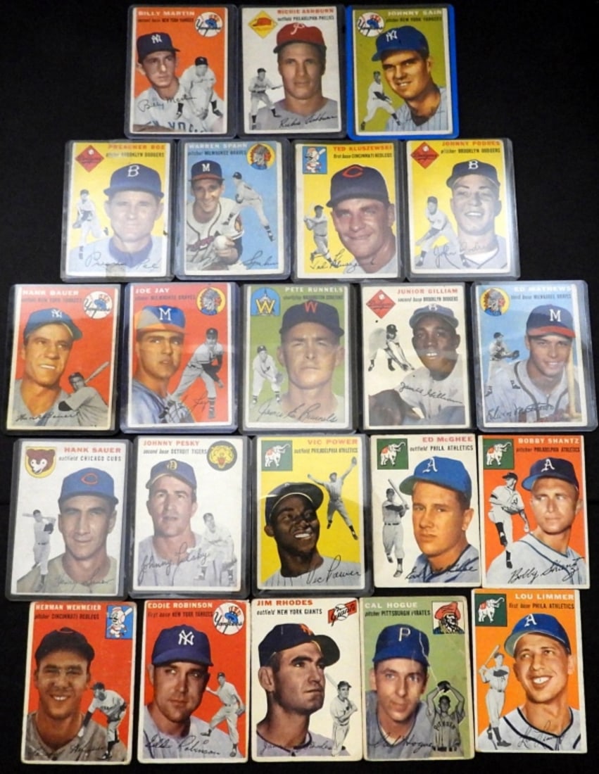 (22) 1954 TOPPS BASEBALL SEMI-STARS plus (1 of 3)