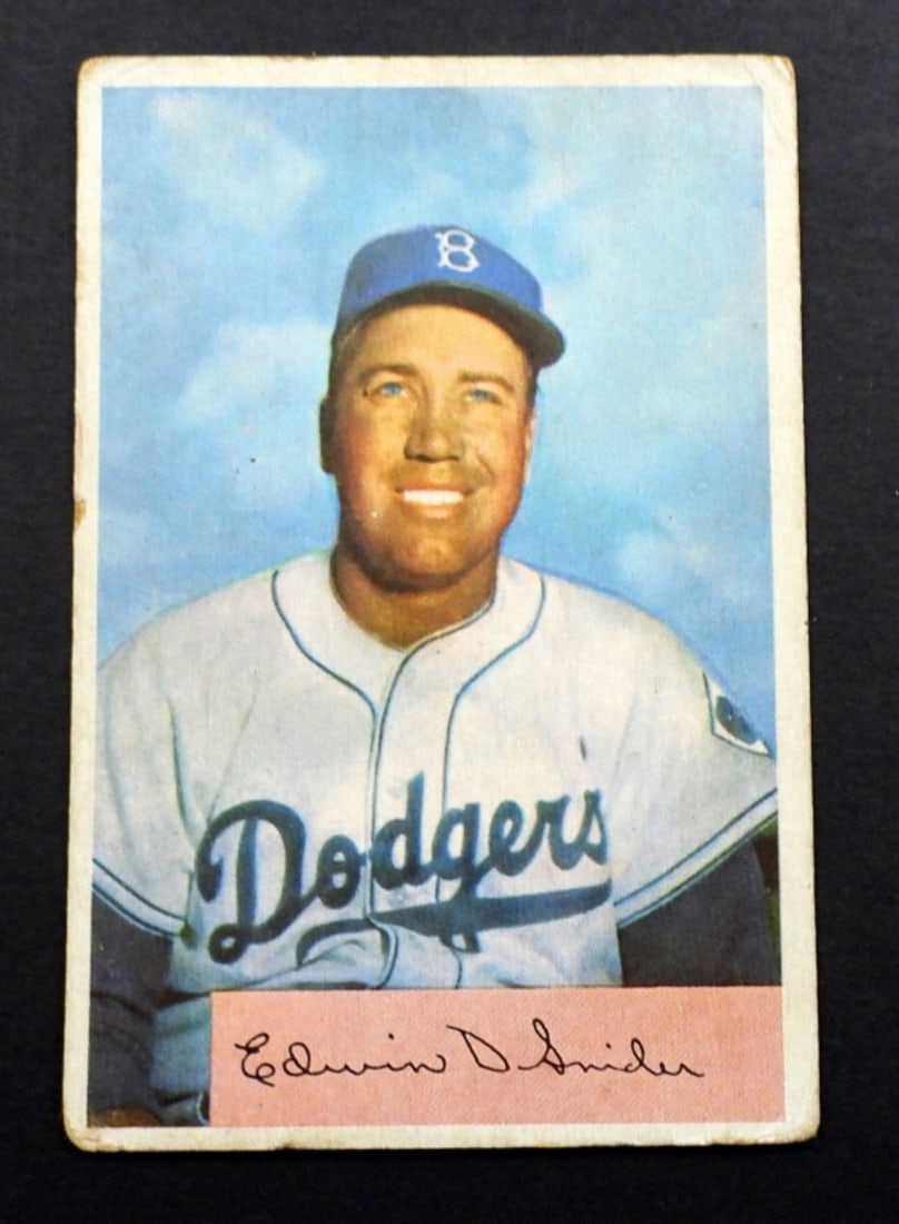 1954 BOWMAN #170 DUKE SNIDER: VG corner wear NICE COLOR & GLOSS