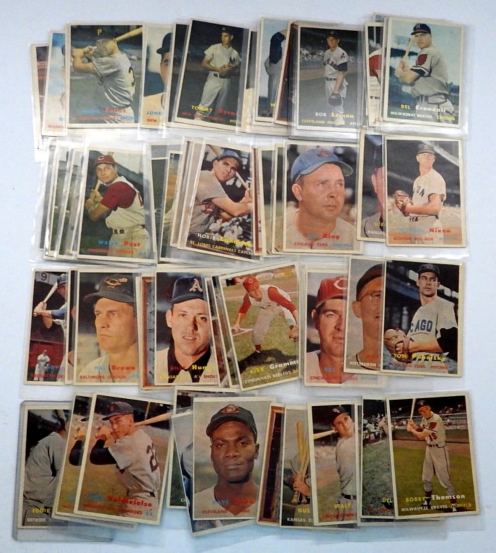 (65) 1957 TOPPS BASEBALL CARDS (1 of 3)
