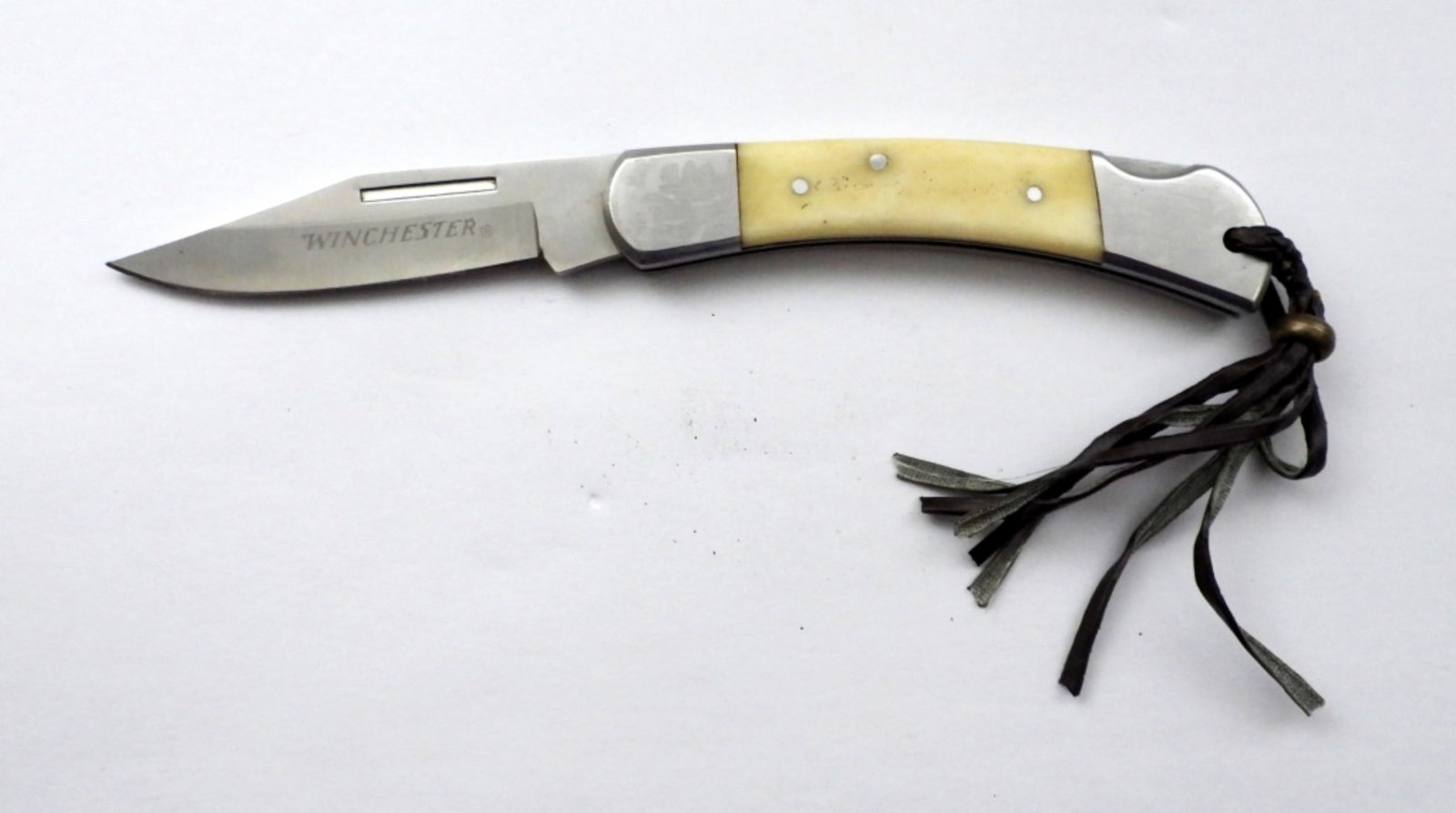 WINCHESTER BONE HANDLE LOCKBACK KNIFE: NICE CONDITION 7 1/2" LONG