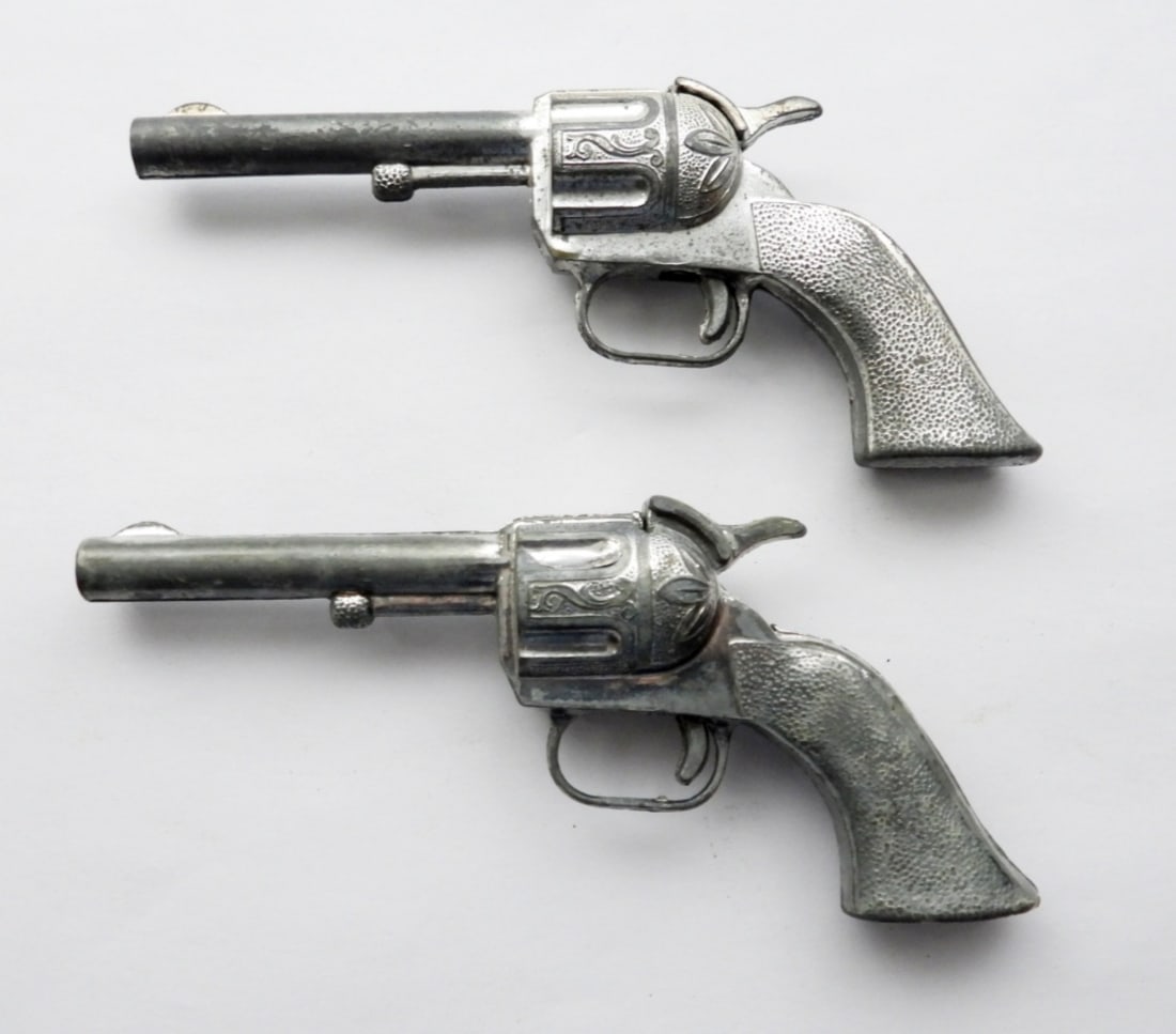 (2) TOY CAP GUNS - WORKING WESTERN LOT: approx 5 1/2" LONG