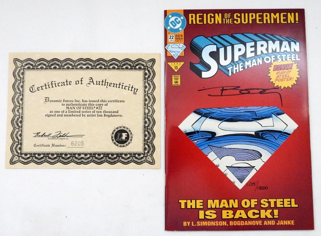 SUPERMAN THE MAN OF STEEL #22 SIGNED (1 of 5)