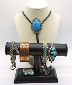 (10) VINTAGE FASHION TURQUOISE JEWELRY