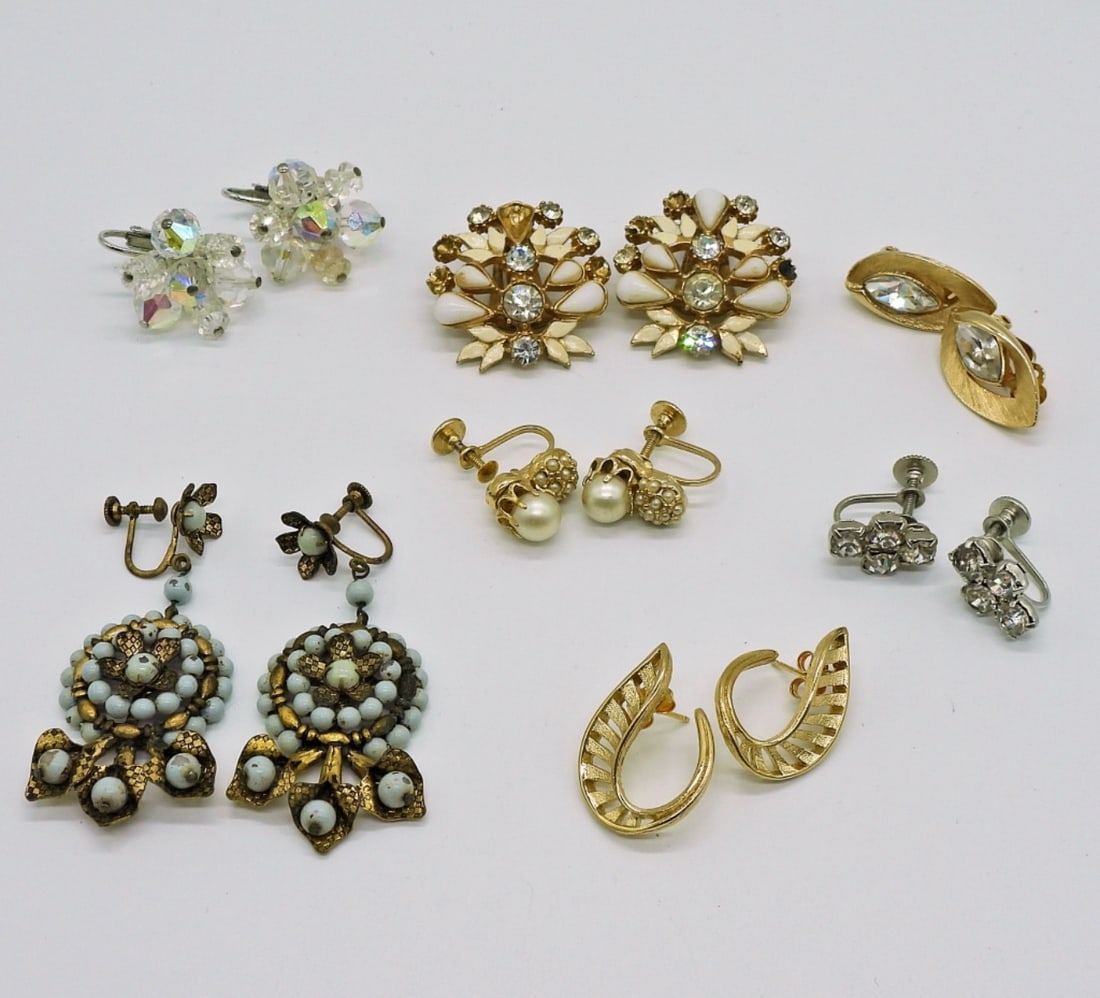 7 PAIR VINTAGE EARRINGS (1 of 2)