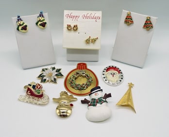 CHRISTMAS PINS & EARRINGS