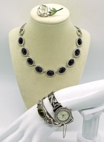 BLACK AND SILVER SET OF 4