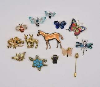ANIMALS, BUGS & BIRDS BROOCHES