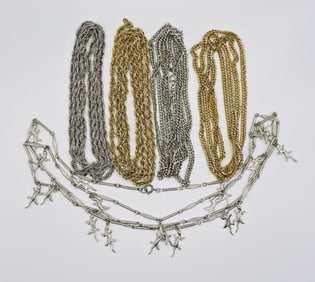 5 LONG CHAIN NECKLACES