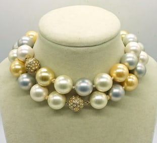 2 CHUNKY BEADED NECKLACES