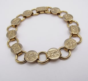 SARAH COV GOLD TONE CHAIN LINK BRACELET