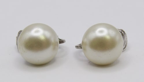 SARAH COV CLIP-ON FAUX PEARL EARRINGS