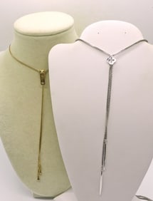 2 LONG FASHION NECKLACES