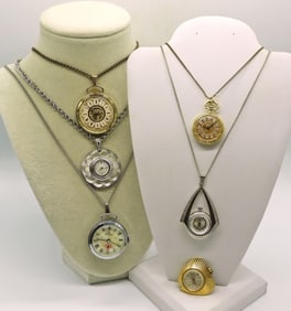 6 VINTAGE PENDANT WATCHES