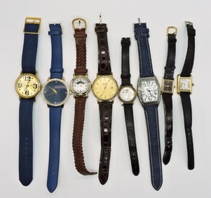 8 WOMEN'S LEATHER BANDED WATCHES
