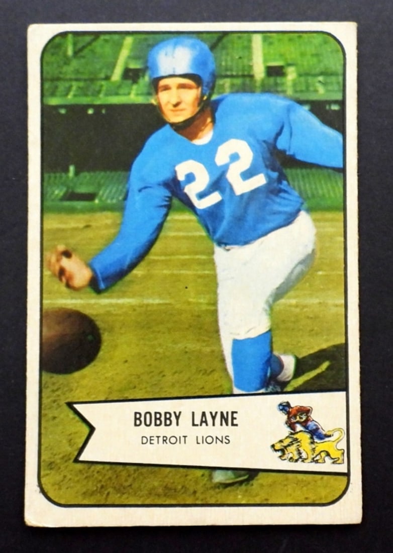 1954 BOWMAN #53 BOBBY LAYNE (1 of 2)