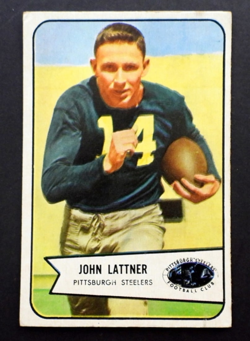 1954 BOWMAN #128 LATTNER ROOKIE: LAST CARD IN THE SET - VGEX