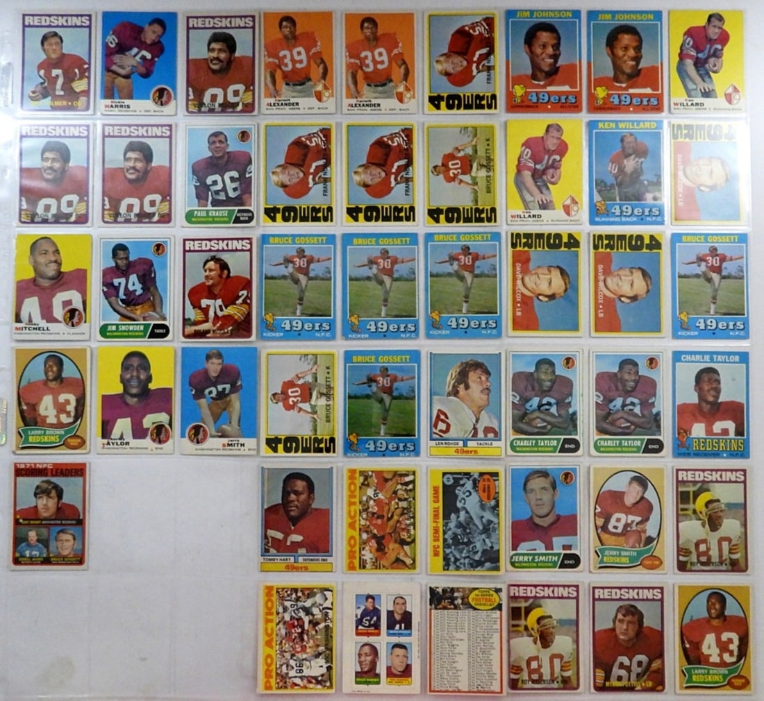 (49) 1970s FOOTBALL CARDS w/STARS: BRODIE, PICCOLO, MITCHELL & MORE - EX/VGEX/VG+ few 1969