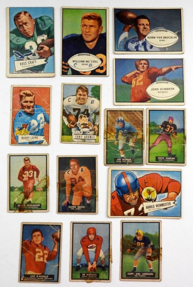 (14) VINTAGE BOWMAN FOOTBALL CARDS (1 of 5)