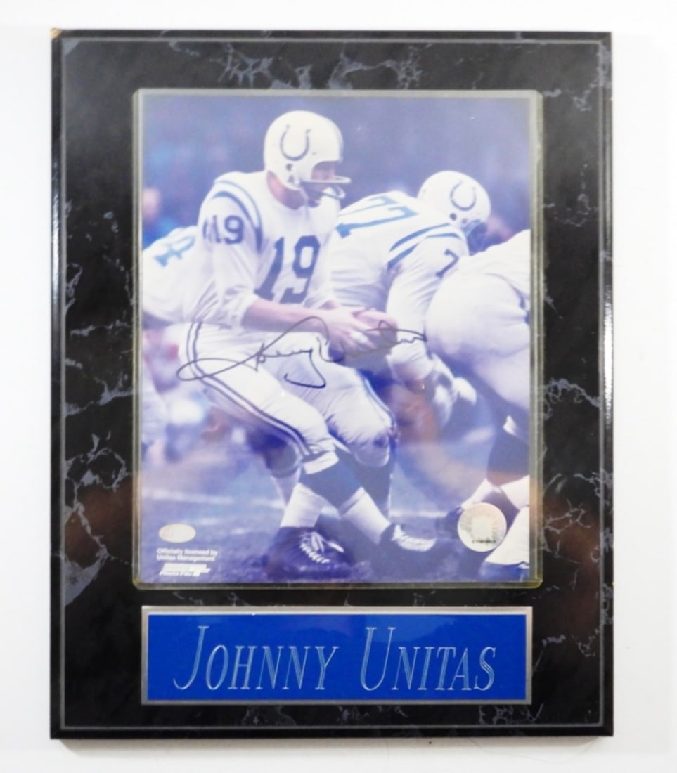 JOHNNY UNITAS AUTO PLAQUE (1 of 4)