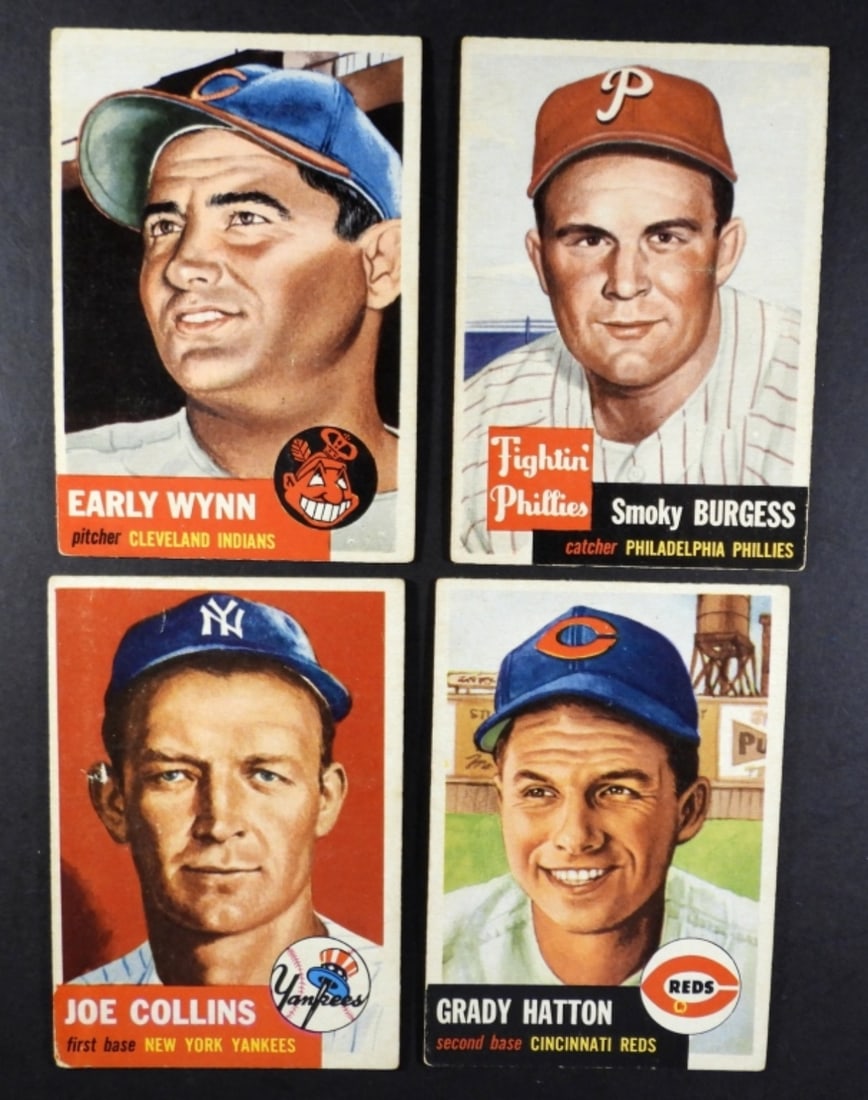 (4) 1953 TOPPS BASEBALL CARDS - #9, #10 (1 of 4)