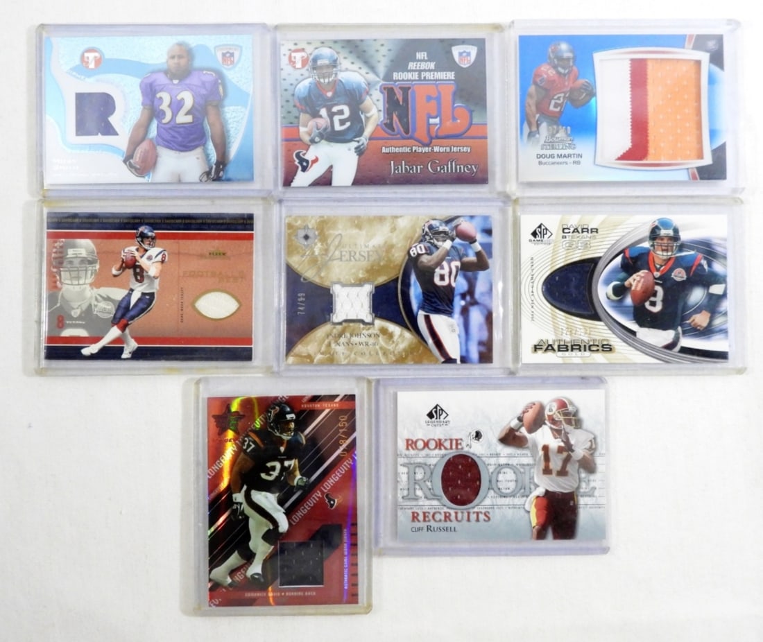 (8) NFL GAME WORN JERSEY CARDS (1 of 2)