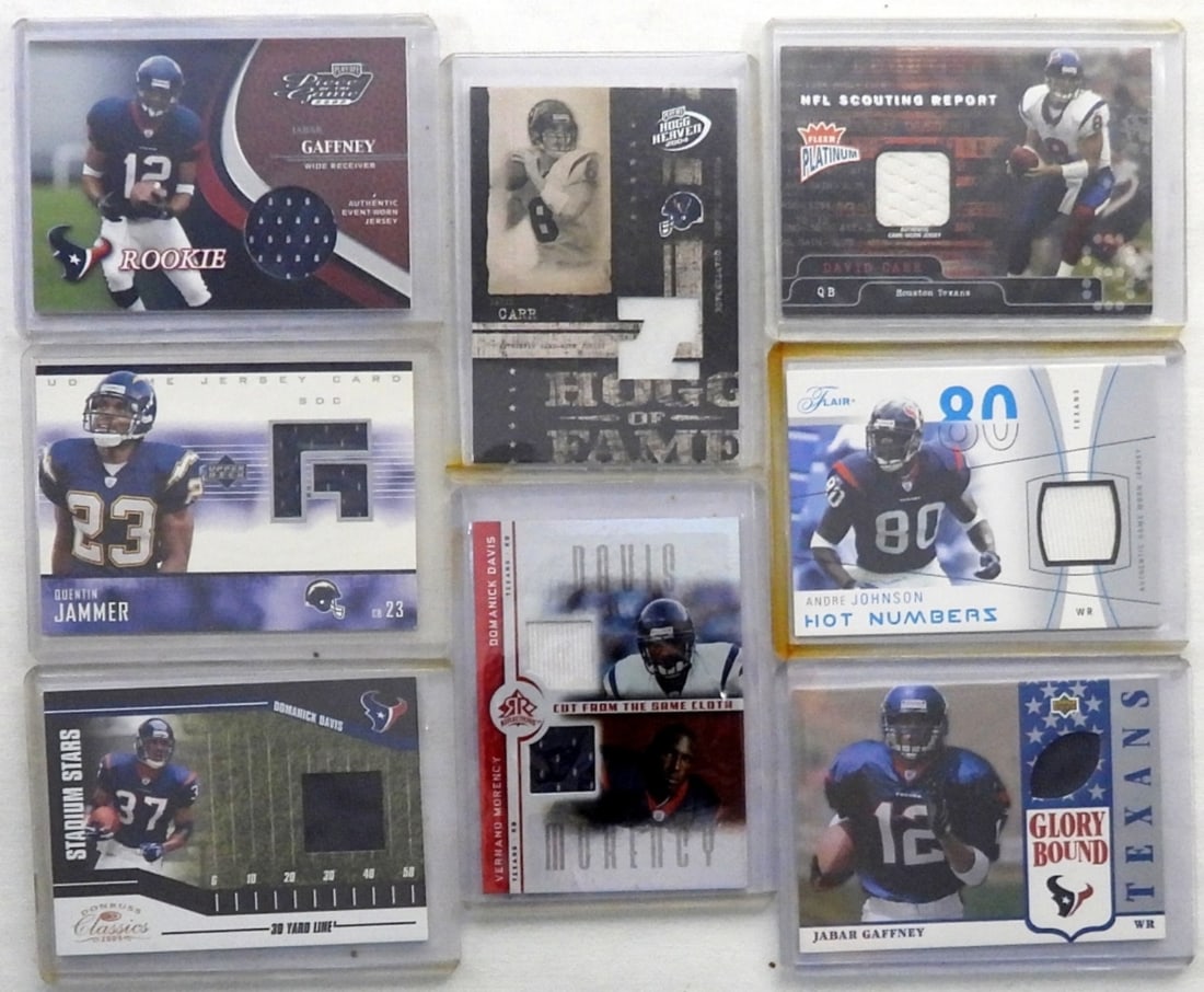 (8) NFL GAME WORN JERSEY CARDS (1 of 2)