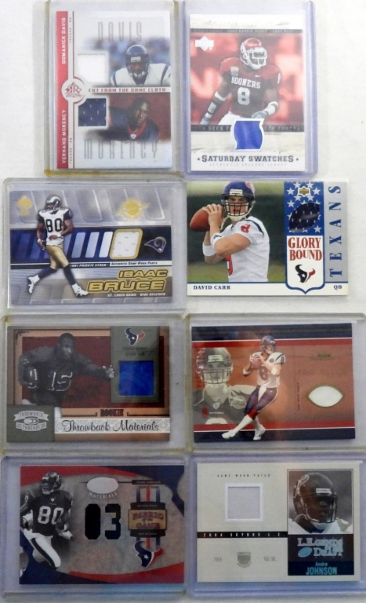 (8) NFL GAME WORN JERSEY CARDS (1 of 2)