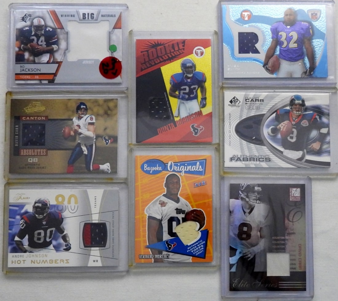 (8) NFL GAME WORN JERSEY CARDS (1 of 2)