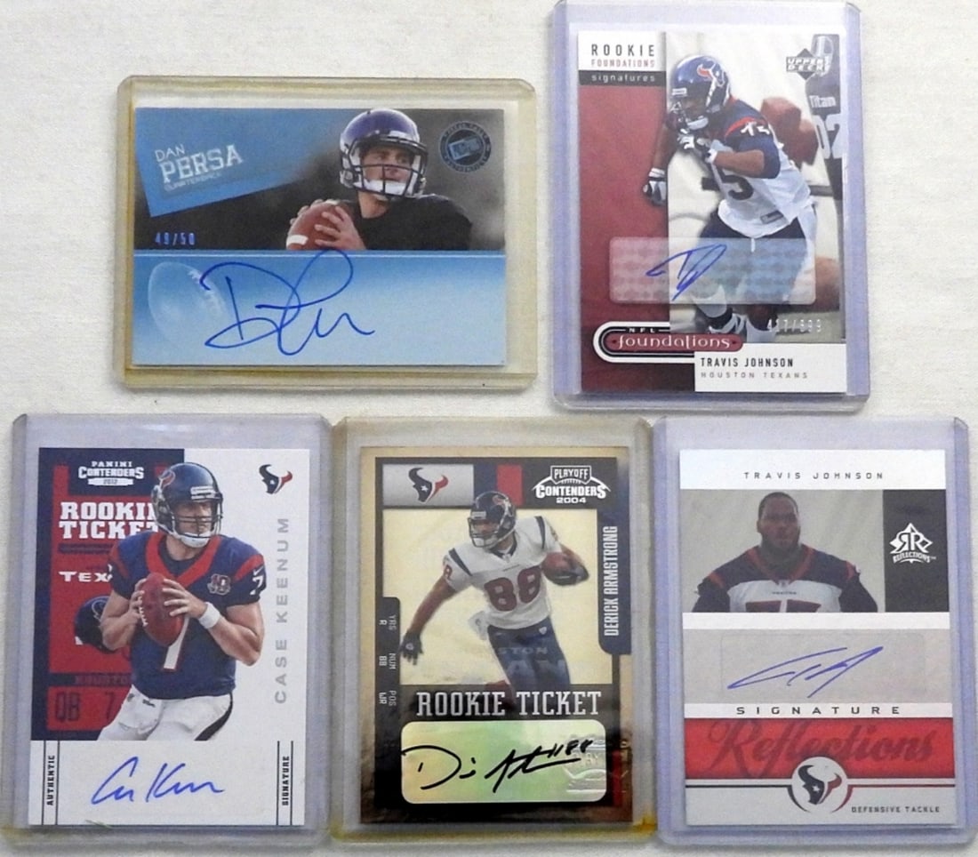 (5) FOOTBALL AUTOGRAPHED ROOKIE CARDS (1 of 2)