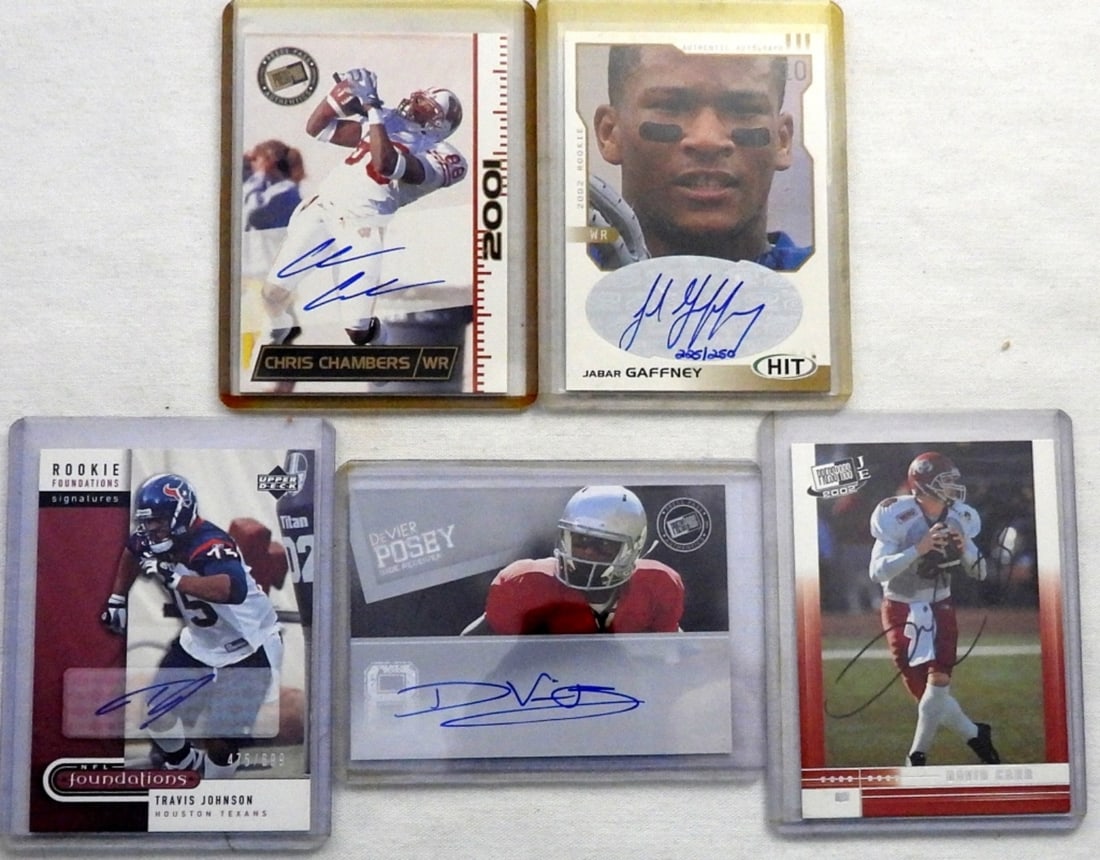 (5) FOOTBALL AUTOGRAPHED ROOKIE CARDS (1 of 2)