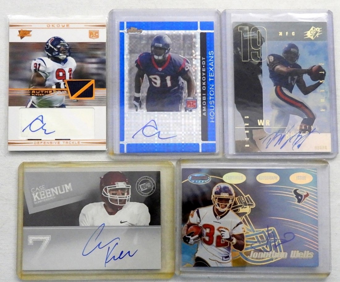 (5) FOOTBALL AUTOGRAPHED ROOKIE CARDS (1 of 2)