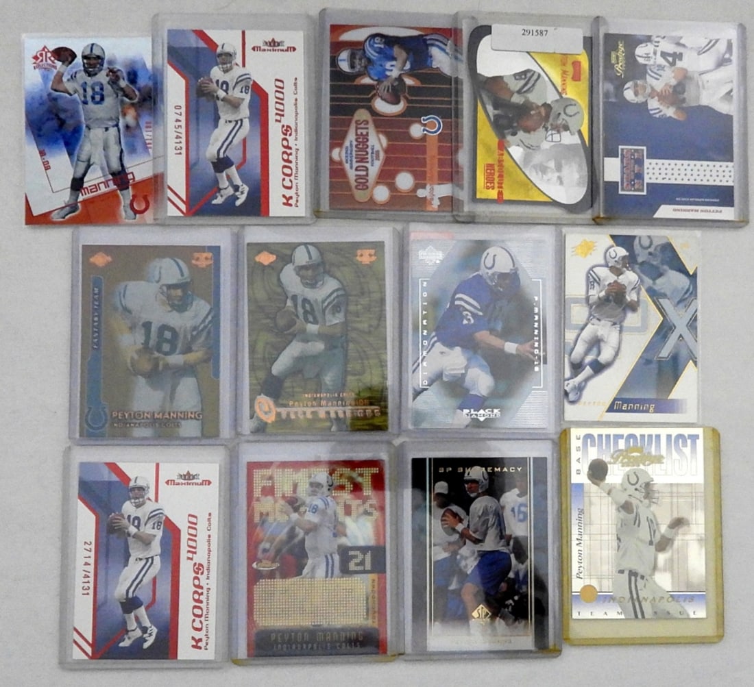 (13) PEYTON MANNING FOOTBALL CARDS (1 of 2)