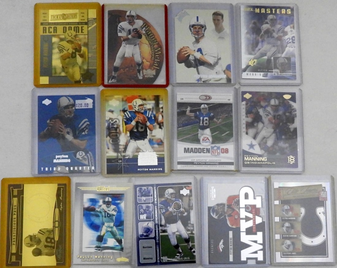 (13) PEYTON MANNING FOOTBALL CARDS (1 of 2)