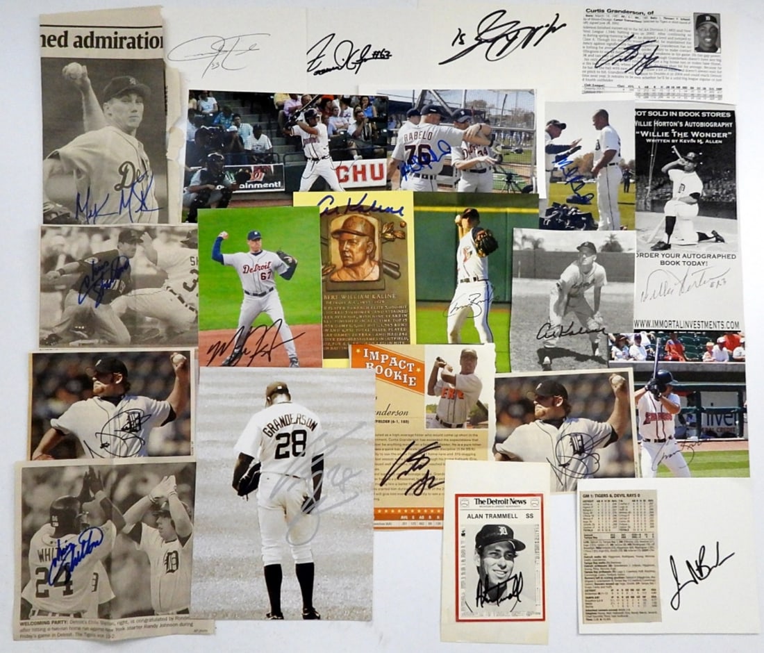 (21) BASEBALL SIGNATURES / CUT AUTO's: VARIOUS PLAYERS - NO COAs