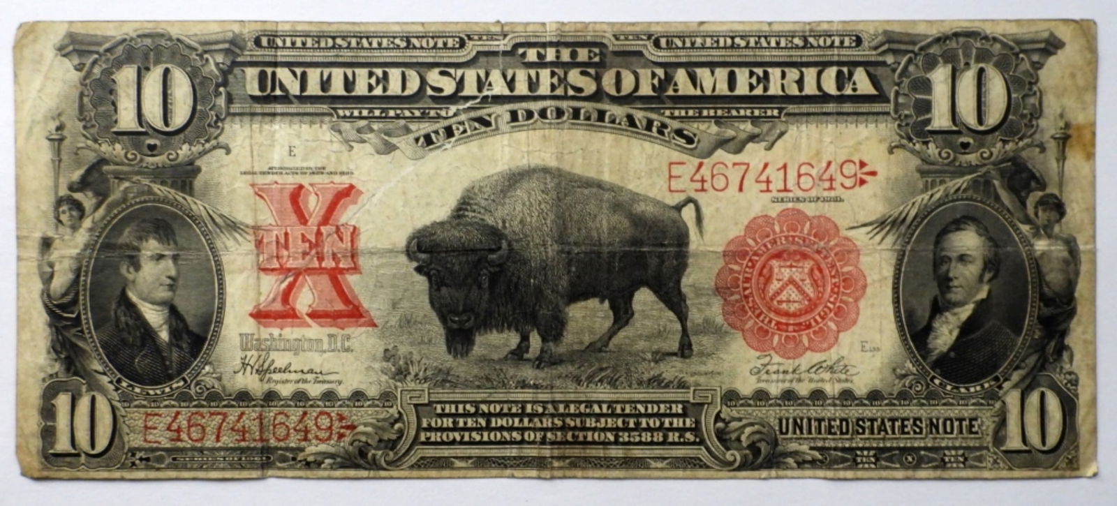 1901 $ 10 BISON U.S. LEGAL TENDER (1 of 3)