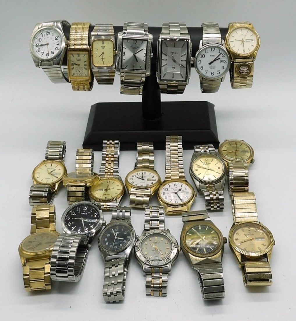 20 MENS SILVER/GOLD TONE WATCHES (1 of 7)