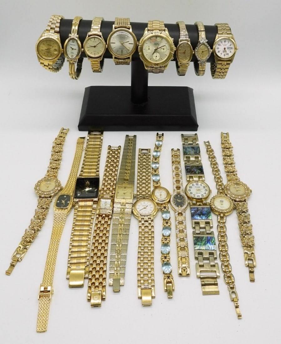 20 GOLD TONE LADIES FASHION WATCHES (1 of 9)
