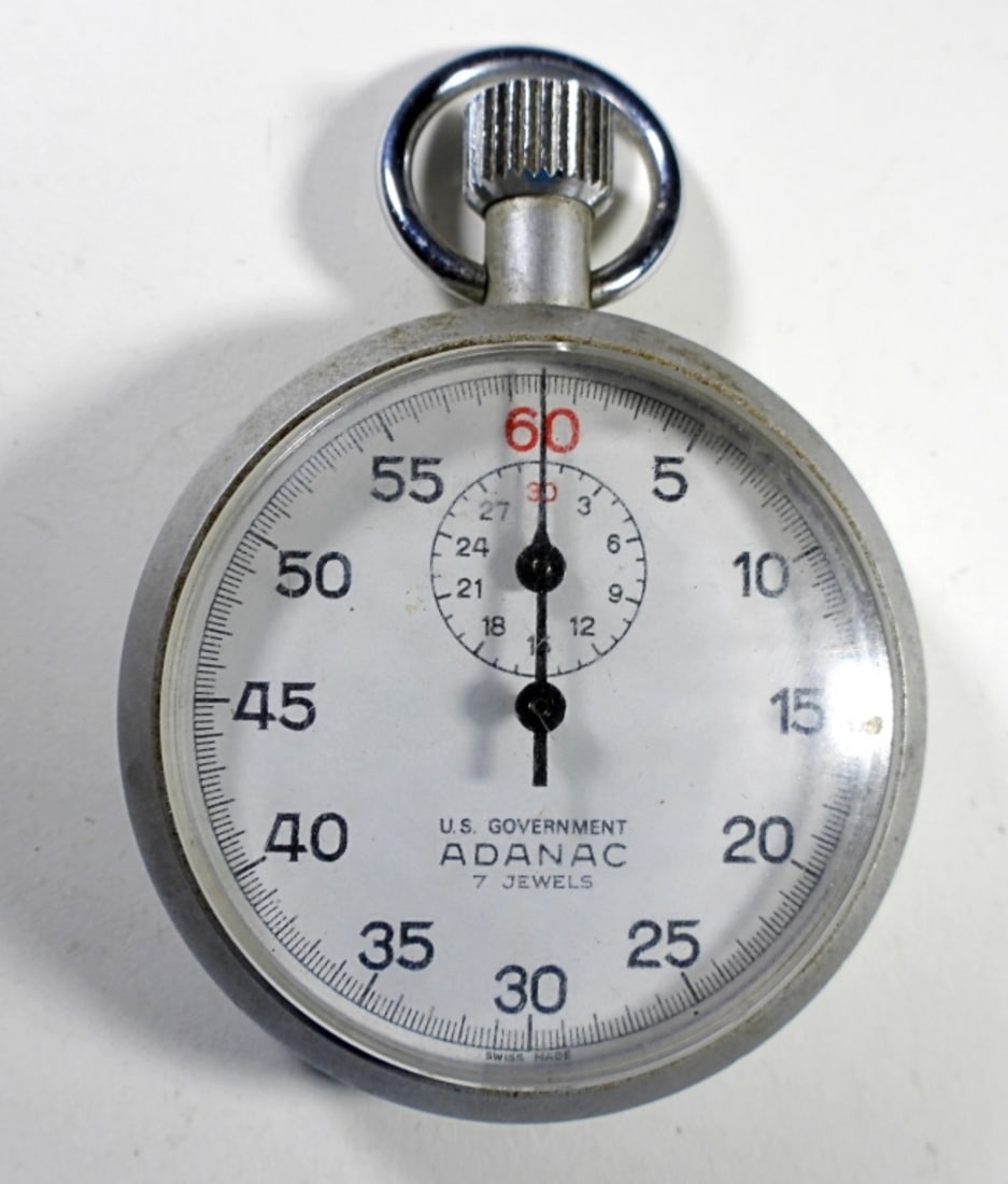 U S GOVERNMENT ADANAC STOP WATCH: 7j, WORKING CONDITION