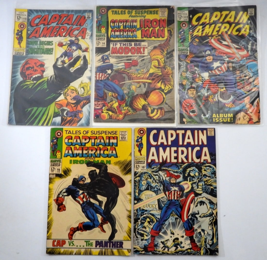 (5) VINTAGE CAPTAIN AMERICA COMICS (1 of 2)