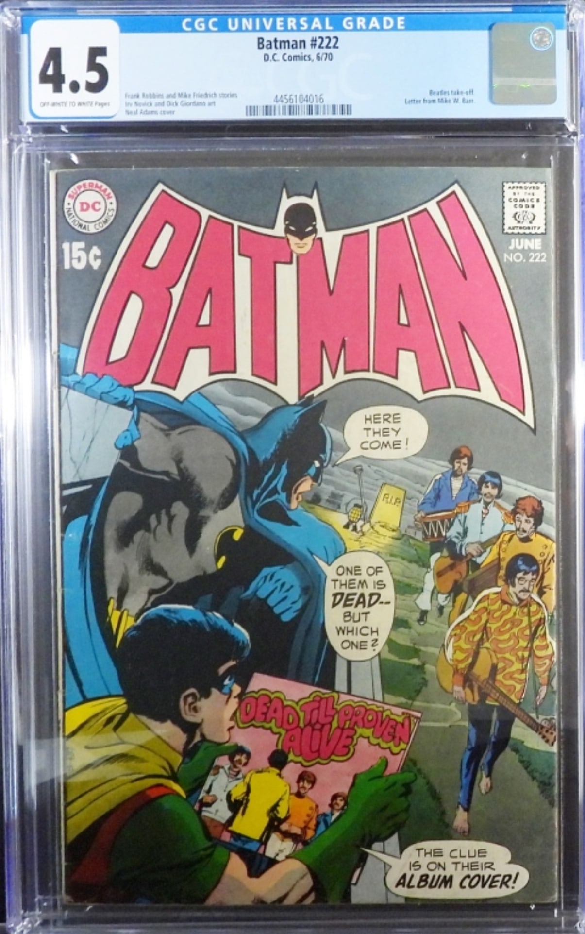 BATMAN #222 DC COMICS CGC 4.5 (1 of 3)