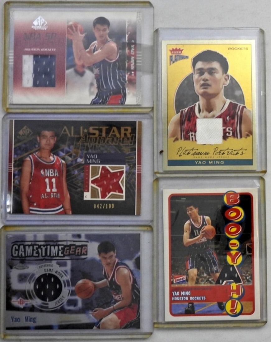 (5) YAO MING JERSEY WORN PATCH CARDS (1 of 2)