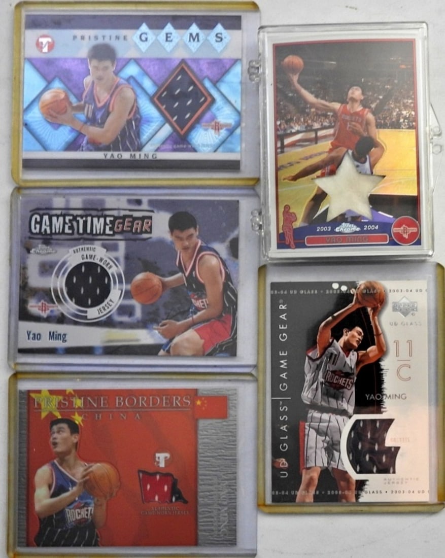 (5) YAO MING JERSEY WORN PATCH CARDS (1 of 2)