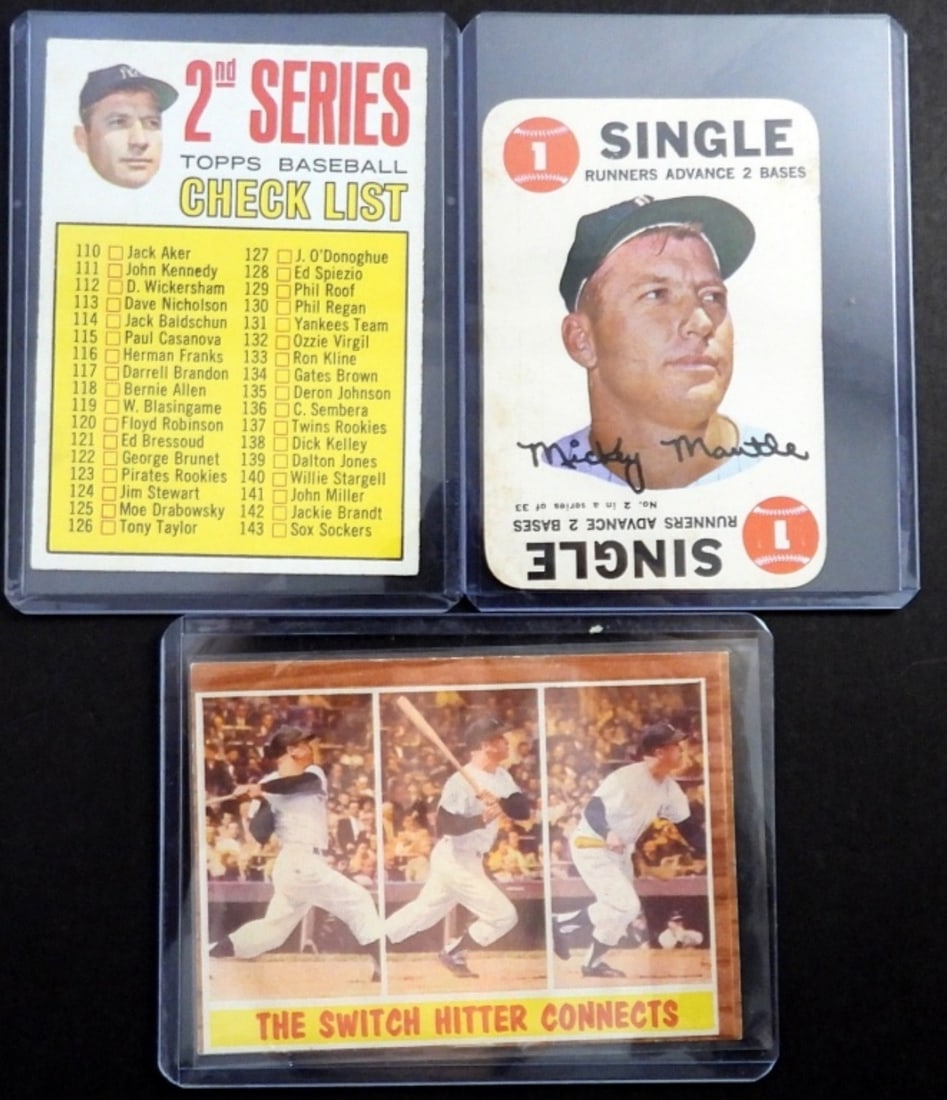 (3) MICKEY MANTLE CARDS - 68 TOPPS (1 of 3)