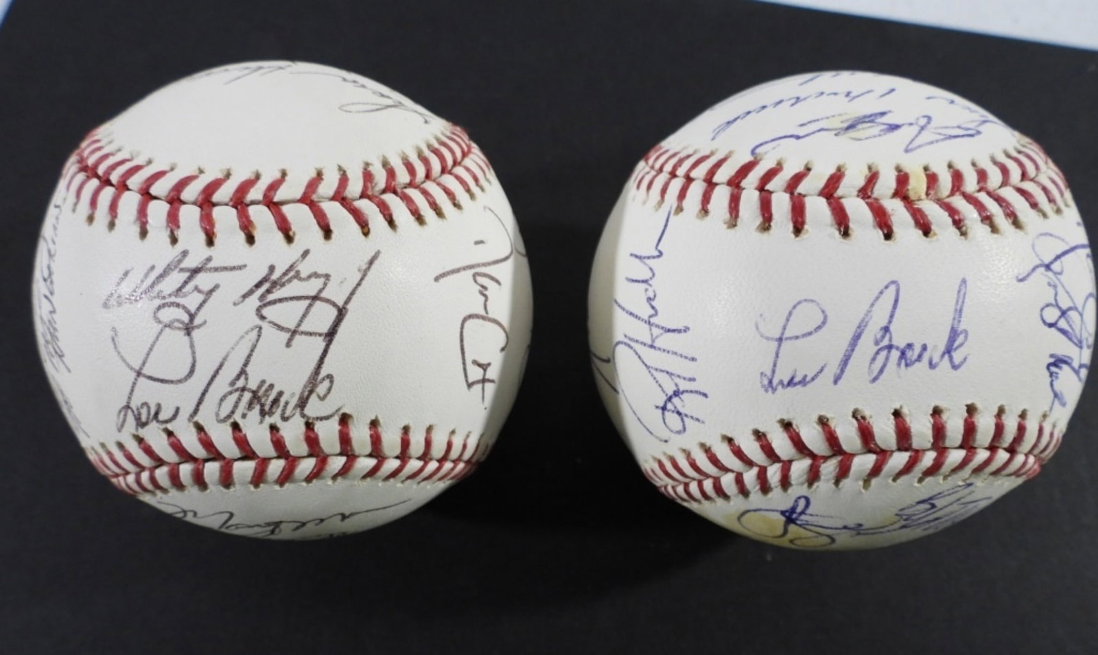 (2) TEAM SIGNED MAJOR LG BALLS: UNIDENTIFIED - NO COAs