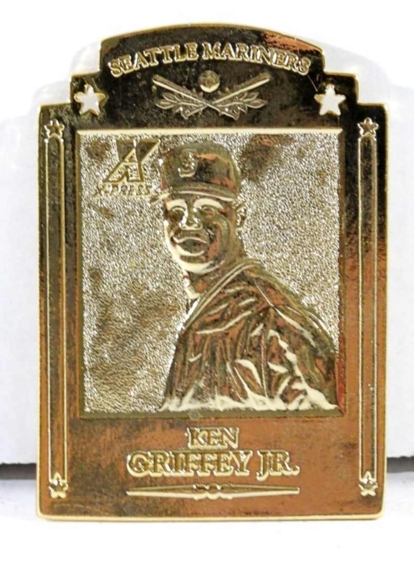 2 1997 PINNACLE GOLD KEN GRIFFEY JR: 1997 PINNACLE X-PRESS GOLD CARD METAL WORKS #168/200